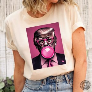 Trump Pink Bubblegum Graphic Shirt Trump President Hoodie Republican Sweatshirt Sarcastic Trump Tshirt Funny Trump Shirt honizy 2