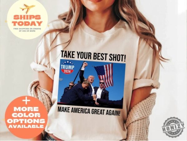 Trump Shot Shirt Donald Trump Tshirt Make America Great Again Sweatshirt Trump Mug Shot Republican Tee Voting For The Felon Hoodie Trump 2024 Shirt honizy 4