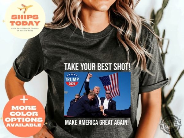 Trump Shot Shirt Donald Trump Tshirt Make America Great Again Sweatshirt Trump Mug Shot Republican Tee Voting For The Felon Hoodie Trump 2024 Shirt honizy 5