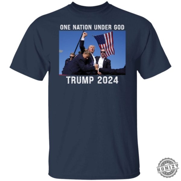 Trump Assassination Attempt Shirt Trump 2024 Tshirt Trump One Nation Under God Shirt honizy 2