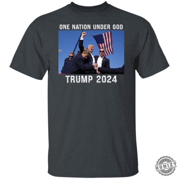 Trump Assassination Attempt Shirt Trump 2024 Tshirt Trump One Nation Under God Shirt honizy 3