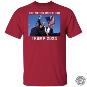 Trump Assassination Attempt Shirt Trump 2024 Tshirt Trump One Nation Under God Shirt honizy 4