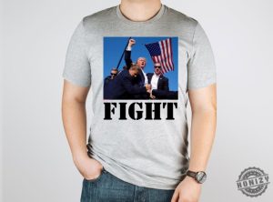 Trump Shot Fight Assassination Attempt Fist Pump American Patriotic 2024 Shirt honizy 2