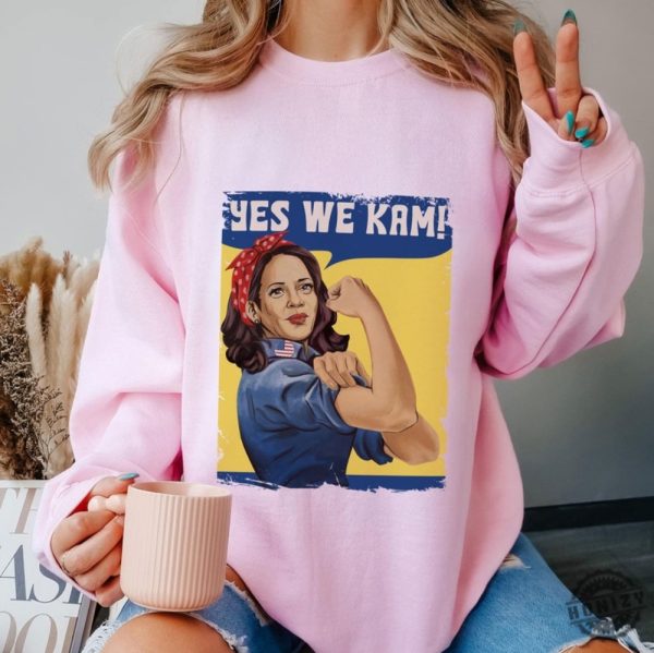 Kamala Harris Yes We Kam Shirt Female President Sweatshirt Kamala Harris Tshirt Unisex Hoodie Election Shirt honizy 2