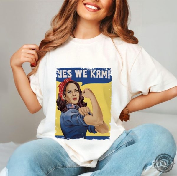 Kamala Harris Yes We Kam Shirt Female President Sweatshirt Kamala Harris Tshirt Unisex Hoodie Election Shirt honizy 3