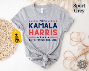 2024 Kamala Harris Lets Finish The Job Tshirt President Kamala Harris 2024 Sweatshirt Madam President Kamala Harris Hoodie Kamala Rally Shirt honizy 5