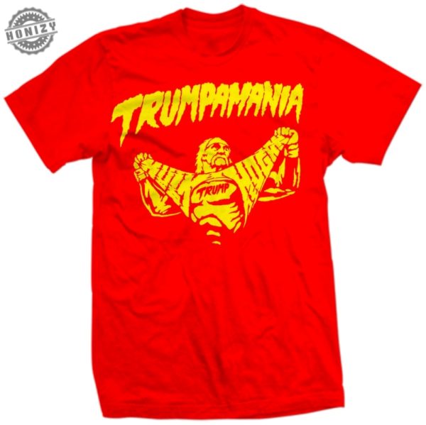 Trumpmania Hulk Hogan Trump Presidentail Retro Hulk Hogan Old School New Red Wrestlemania Wrestling Trumpite Trumpamania Funny Ripping Shirt honizy 1