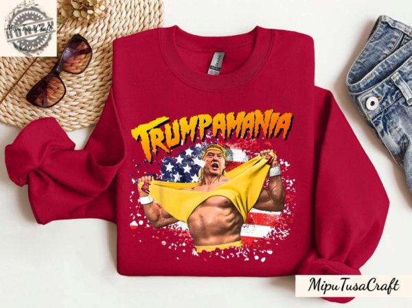 Trumpmania Wrestling Meme 2024 Shirt Trumpamania Hulk Hogan Style Shirt honizy 1