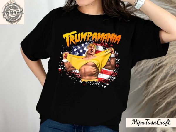 Trumpmania Wrestling Meme 2024 Shirt Trumpamania Hulk Hogan Style Shirt honizy 2