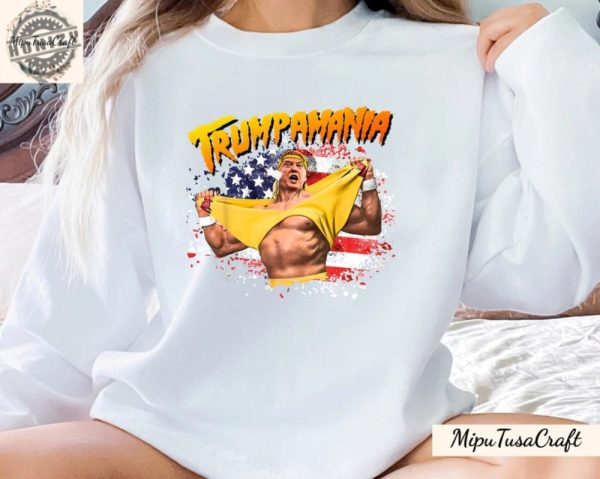 Trumpmania Wrestling Meme 2024 Shirt Trumpamania Hulk Hogan Style Shirt honizy 3