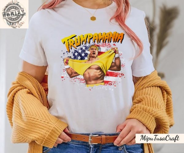 Trumpmania Wrestling Meme 2024 Shirt Trumpamania Hulk Hogan Style Shirt honizy 5