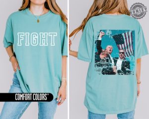 Trump Fight Shirt Trump Shot At Rally Sweatshirt Fight Vote For Felon Hoodie Donald Trump 2024 Maga Tshirt Republican Christian Usa Shirt honizy 2