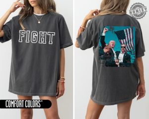 Trump Fight Shirt Trump Shot At Rally Sweatshirt Fight Vote For Felon Hoodie Donald Trump 2024 Maga Tshirt Republican Christian Usa Shirt honizy 3