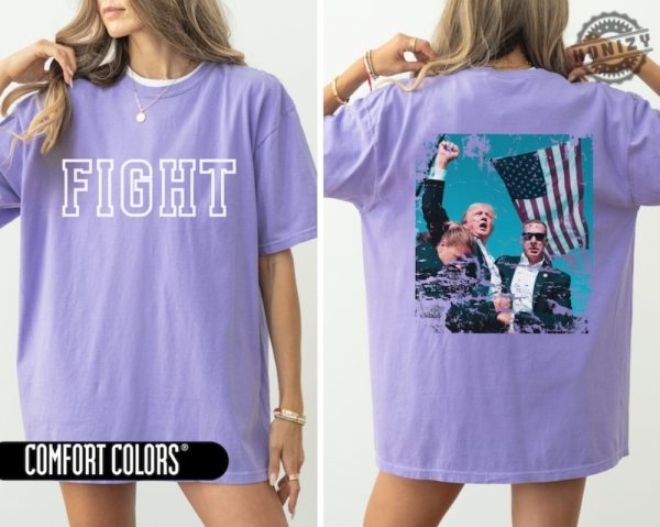 Trump Fight Shirt Trump Shot At Rally Sweatshirt Fight Vote For Felon Hoodie Donald Trump 2024 Maga Tshirt Republican Christian Usa Shirt honizy 4