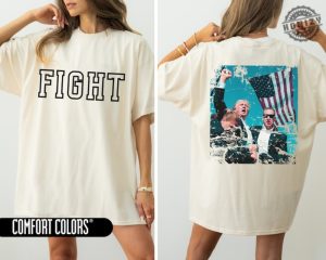 Trump Fight Shirt Trump Shot At Rally Sweatshirt Fight Vote For Felon Hoodie Donald Trump 2024 Maga Tshirt Republican Christian Usa Shirt honizy 5