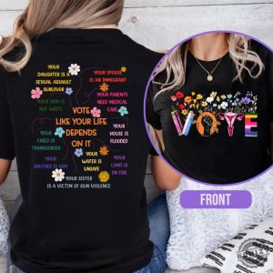 Retro Floral Vote Shirt Vote Like Ruth Sent You Tshirt Pro Choice Sweatshirt Banned Books Reproductive Rights Hoodie Political Activism Shirt honizy 2