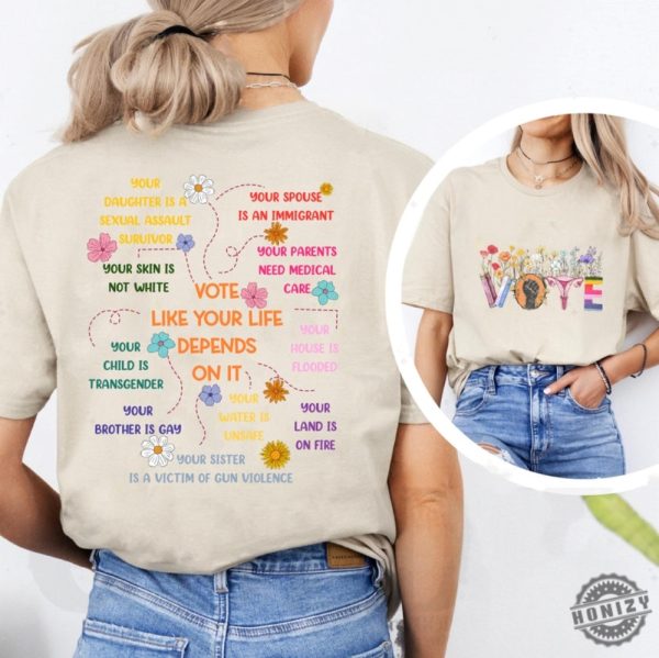 Retro Floral Vote Shirt Vote Like Ruth Sent You Tshirt Pro Choice Sweatshirt Banned Books Reproductive Rights Hoodie Political Activism Shirt honizy 3