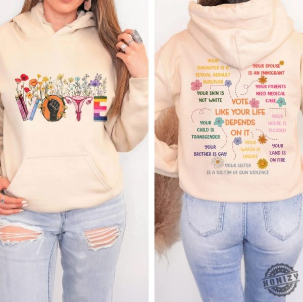 Retro Floral Vote Shirt Vote Like Ruth Sent You Tshirt Pro Choice Sweatshirt Banned Books Reproductive Rights Hoodie Political Activism Shirt honizy 6