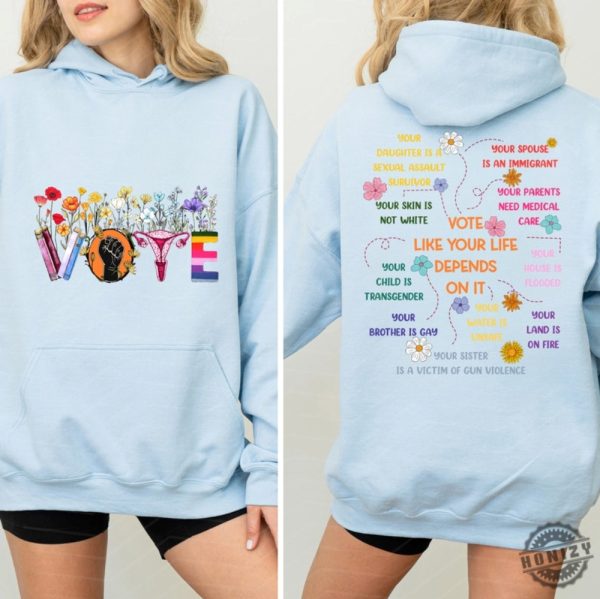 Retro Floral Vote Shirt Vote Like Ruth Sent You Tshirt Pro Choice Sweatshirt Banned Books Reproductive Rights Hoodie Political Activism Shirt honizy 7