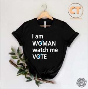 I Am Woman Watch Me Vote Shirt Womens Vote Blue Tshirt Democrat Liberals Gift Support Biden Hoodie Anti Trump Sweatshirt 2024 Election Day Shirt honizy 3