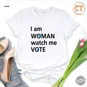 I Am Woman Watch Me Vote Shirt Womens Vote Blue Tshirt Democrat Liberals Gift Support Biden Hoodie Anti Trump Sweatshirt 2024 Election Day Shirt honizy 6