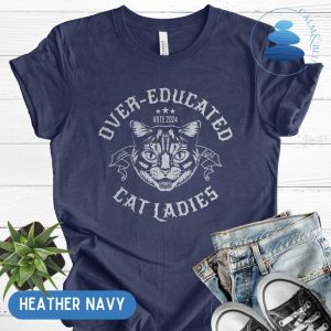 Overeducated Cat Lady Shirt Rocker Hoodie Vote 2024 Feminist Voting Sweatshirt Anti Republican Tshirt Pro Choice Liberal Fight For Democracy Shirt honizy 4