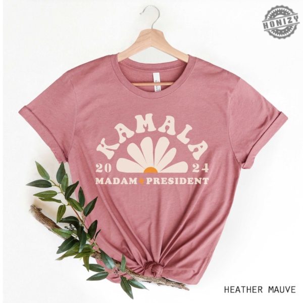 Kamala Harris 2024 Madam President Shirt Feminist Kamala Tshirt Vote Harris Cool Hoodie Trendy Retro Daisy Election Sweatshirt Mens Womens Shirt honizy 3