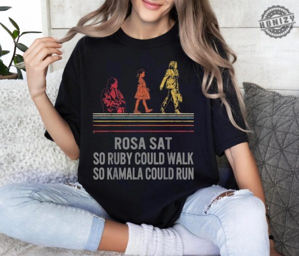 Kamala Harris 2024 Sweatshirt Rosa Sat So Ruby Could Walk Madam President Tshirt Kamala Rally Hoodie Presidential Election 2024 Shirt honizy 3