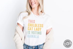 Childless Cat Lady For Kamala Tshirt Childless Cat Ladies Is Voting Coconut Tree Hoodie Vote Blue Sweatshirt 2024 Election Voting Shirt honizy 3