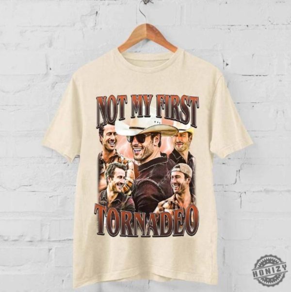 Not My First Tornado 90S Vintage Shirt Glen Powell Sweatshirt Tyler Owens Tshirt Glen Powell Cowboy Hoodie Twister 2024 Movie Storm Chaser Shirt honizy 3