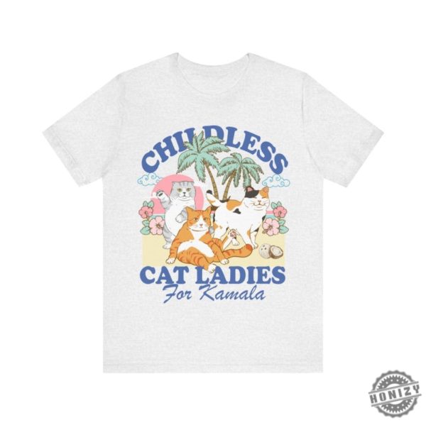 Childless Cat Lady For Kamala Shirt Childless Cat Lady For Harris Tshirt Kamala Coconut Tree Hoodie Suffragette Social Democrat Sweatshirt Vote Blue Shirt honizy 5