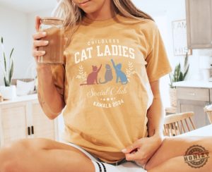 Childless Cat Lady Kamala Shirt Kamala Harris President 2024 Sweatshirt Girl Power Hoodie Democrat Tshirt Equal Rights Election 2024 Shirt honizy 3