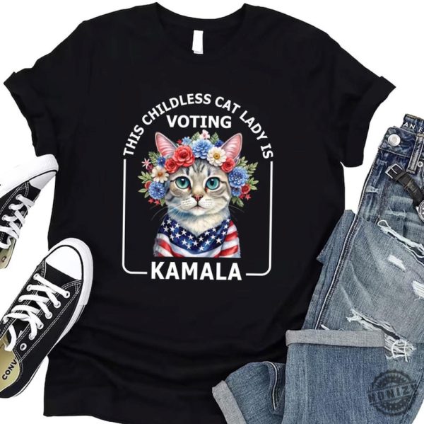 Kamala Harris President 2024 Shirt Childless Cat Lady Sweatshirt Kamala Rally Tshirt Equal Rights Election 2024 Hoodie Unisex Madam President Shirt honizy 2