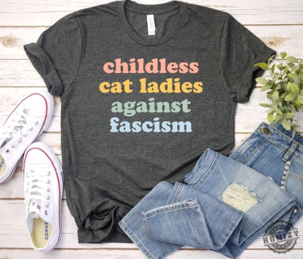 Childless Cat Lady Harris 2024 Election Political Shirt honizy 1 1