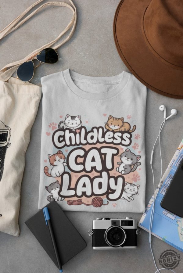 Childless Cat Lady Shirt 2024 Election Political Sweatshirt Childless Cat Lady Tshirt Cute Cat Hoodie Gift For Cat Lover honizy 7