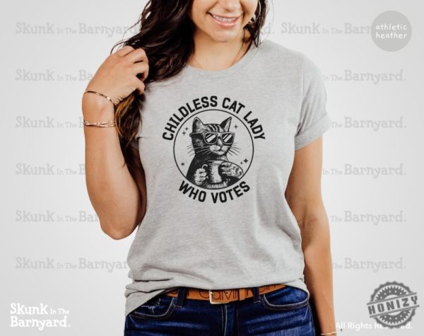 Childless Cat Lady 2024 Election Shirt I Vote Tshirt Democrat Hoodie Funny Democratic Gift Funny Cat Sweatshirt Childless Cat Ladies Shirt honizy 2