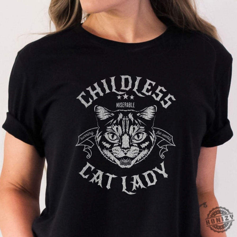 Childless Cat Lady Shirt Rocker Vote 2024 Tshirt Feminist Voting Hoodie Anti Republican Sweatshirt Fight For Democracy Shirt