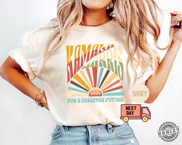 Kamala Harris 2024 Shirt Kamala For President Shirt Boho Aesthetic Tshirt Retro Sweatshirt Election 2024 Hoodie Lgbtqia Rainbow Vote Democrat Vote Blue Shirt honizy 1