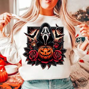 Halloween Scream Shirt Horror Character Sweatshirt Halloween Party 2024 Hoodie Halloween Character Tshirt Retro Halloween Horror Movie Shirt honizy 5