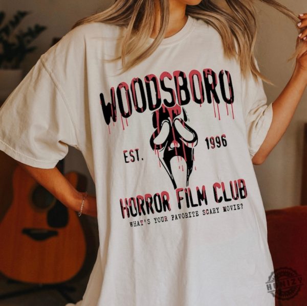 Woodsboro Horror Film Club Shirt Horror Movie Sweatshirt Halloween Scary Movie Tshirt Ghostface Hoodie Halloween Scream Shirt honizy 2