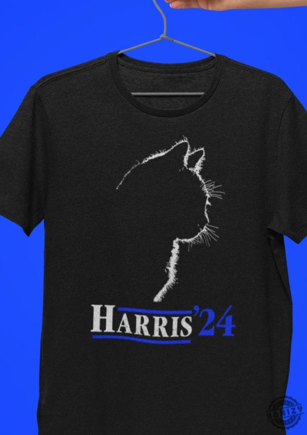 Harris 2024 For President Shirt Kamala Harris Tshirt Kamala Sweatshirt Childless Cat Women Kamala Cat Silhouette Harris 24 Shirt honizy 2