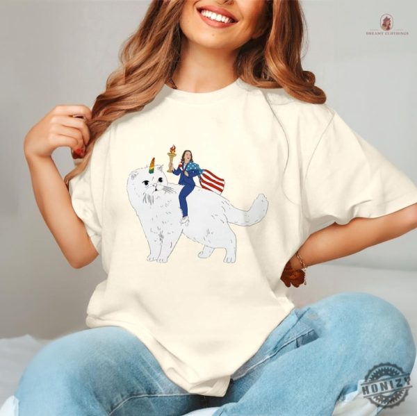 Childless Cat Lady Kamala Harris Shirt Madam President Kamala Harris Sweatshirt Cat Ladies For Kamala 2024 Hoodie Vote Tshirt Madame President Shirt honizy 2