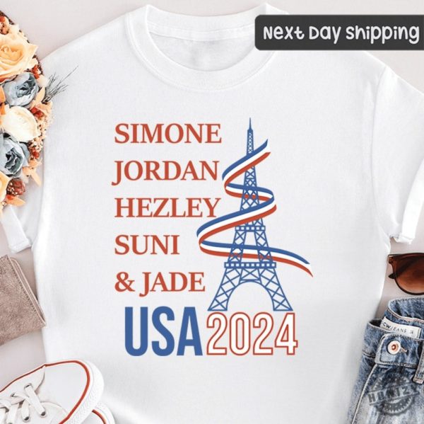 Simone Jordan Hezley Suni Jade Shirt Usa 2024 Olympics Sweatshirt Paris 2024 Olmypics Hoodie Gymnastics Tshirt Gymnastics Olympics Shirt honizy 1