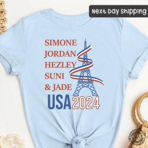 Simone Jordan Hezley Suni Jade Shirt Usa 2024 Olympics Sweatshirt Paris 2024 Olmypics Hoodie Gymnastics Tshirt Gymnastics Olympics Shirt honizy 2