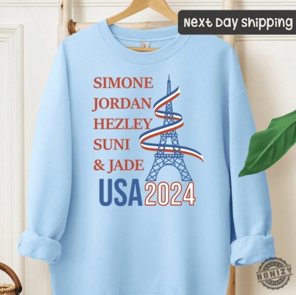 Simone Jordan Hezley Suni Jade Shirt Usa 2024 Olympics Sweatshirt Paris 2024 Olmypics Hoodie Gymnastics Tshirt Gymnastics Olympics Shirt honizy 6