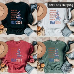 Simone Jordan Hezley Suni Jade Shirt Usa 2024 Olympics Sweatshirt Paris 2024 Olmypics Hoodie Gymnastics Tshirt Gymnastics Olympics Shirt honizy 7