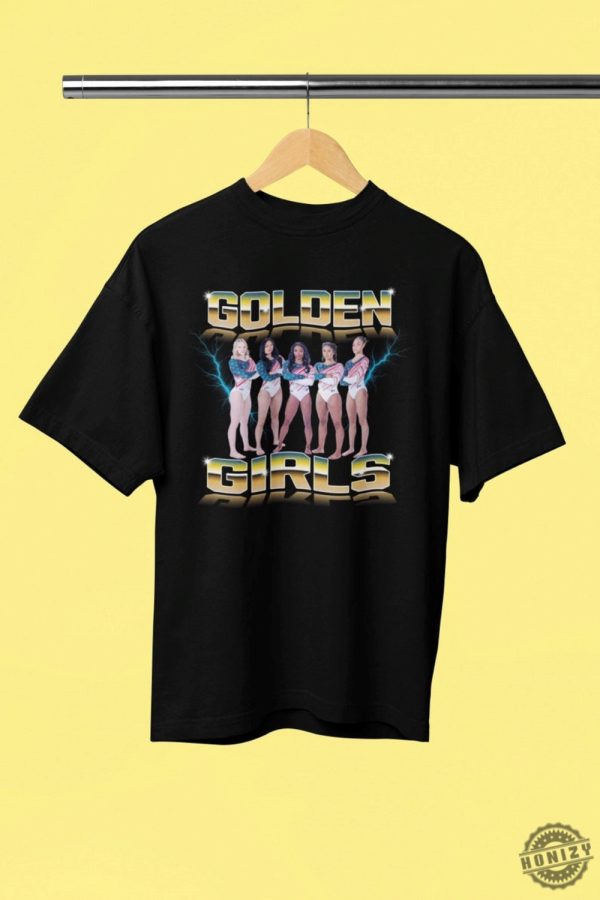 Simone Biles Jade Carey Jordan Chiles Sunisa Lee Hezly Rivera 2024 Womens Olympic Gymnastics Golden Girls Team Usa Shirt honizy 1