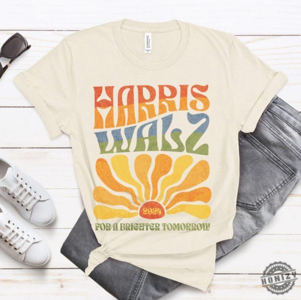 Harris Walz 2024 Shirt Kamala Harris Tim Walz Sweatshirt Boho Aesthetic Retro Tshirt Election 2024 Hoodie Lgbtqia Rainbow Vote Democrat Vote Blue Shirt honizy 4