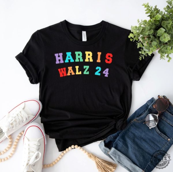 Harris Walz Shirt Kamala Harris Sweatshirt Harris 2024 Tshirt Harris Walz 2024 Hoodie Harris Rainbow Shirt honizy 1