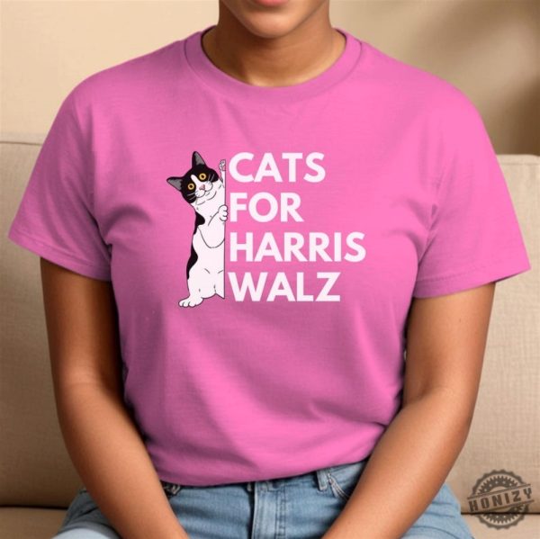 Cats For Harris Walz Progressive 2024 Election Shirt Pro Harris 2024 Political Sweatshirt Democratic Tshirt Liberal Hoodie Voting Shirt honizy 1